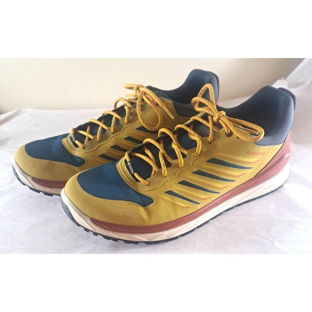 Mens Lowa GTX Low Shoes Athletic Hiking Goretex Outdoor Ochre Rust Trail Size 10